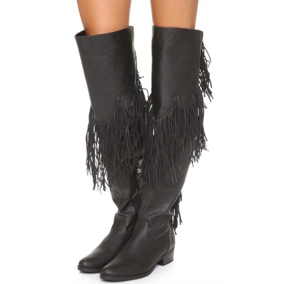 SCHUTZ Shoes - SCHUTZ over the Knee genuine Leather Fringe Boots